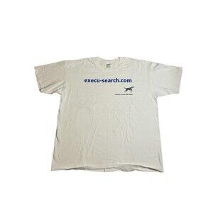 Vintage Execu-search.com Promo T Shirt “Other Search. We Find” Dog Tee Y2K White